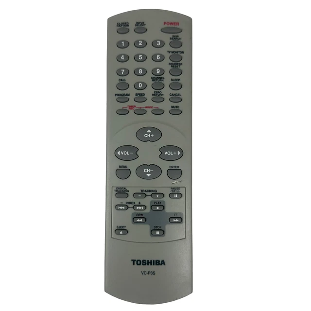 GENUINE TOSHIBA VCP3S TV/VCR Combo Remote Control Tested Working 18.