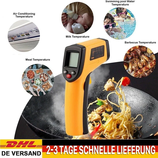 Profi Infrarot LCD Thermometer Pyrometer Temperaturmessgerät IR -50°C ~380°C DHL