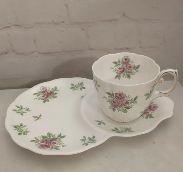 1950s Royal Albert "Rose" Tea Cup & Snack Plate SNACK SET English Bone China