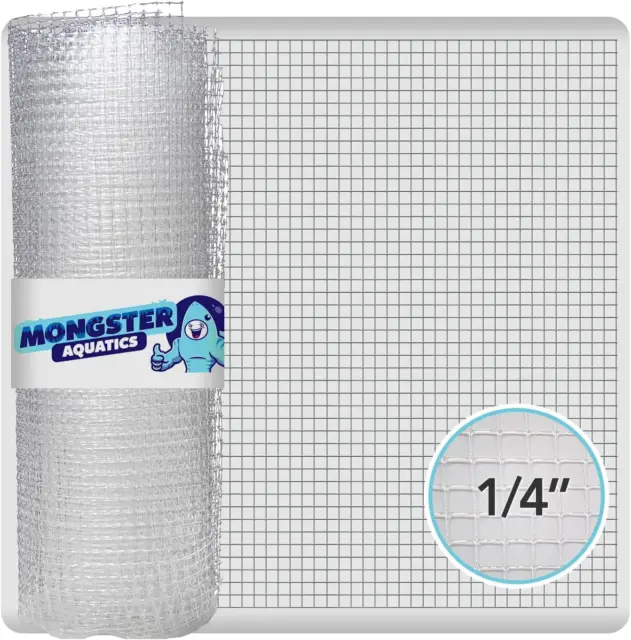 Clear Mesh Netting Material - 4'x5' - Plastic Mesh Screen Netting for Fish Top -