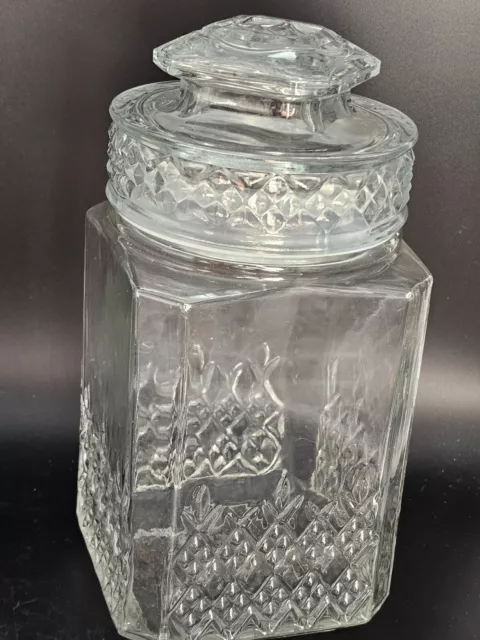 KOEZE’S Glass Apothecary Canister Jar VTG 9.25"