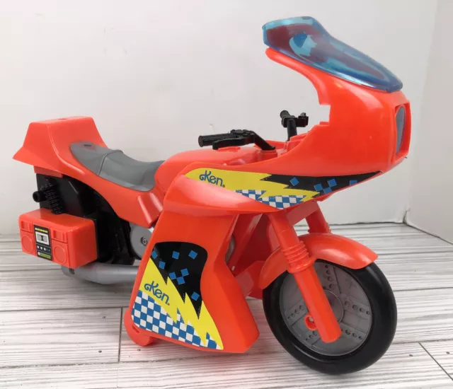 Vintage Barbie 1992 Ken Motorcycle Play Set #8051 - Red/Orange Color Mattel