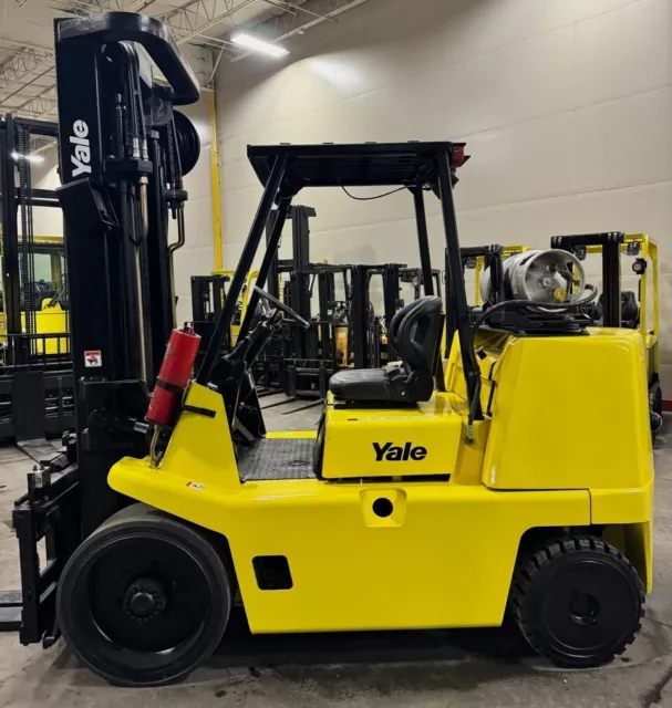 2008 Yale GLC155 15500 LB 3 Stage Mast LP Gas Cushion Forklift with 52" Forks