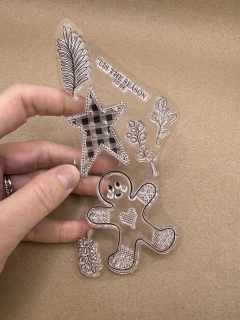 Christmas Star Gingerbread Man Rubber Stamps (No Block) Scrapbook Card Making
