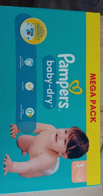 Méga Pack Pampers 112  Couches baby-dry Taille 3 de 6 à 10 kg