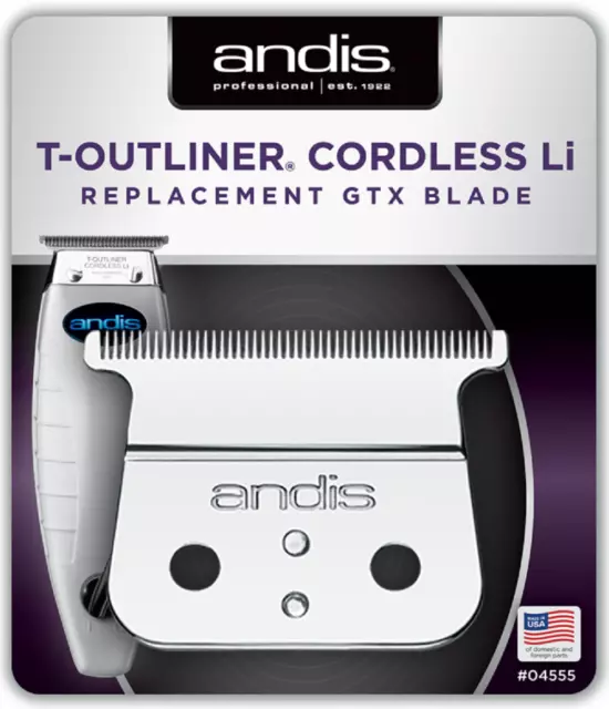 Andis Professional Cordless T-Outliner Li Replacement Deep Tooth GTX Blade 04555