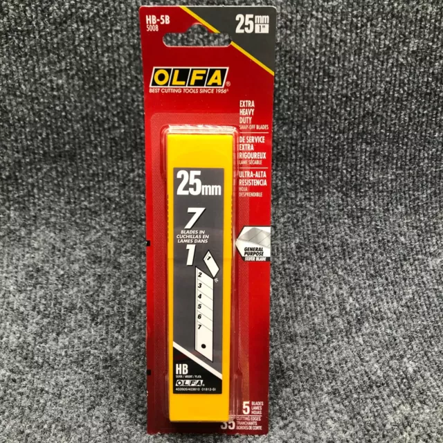 HB-5B OLFA 5008 EXtra Heavy-Duty Carbon Steel Snap-Off Replacement Blades 25mm