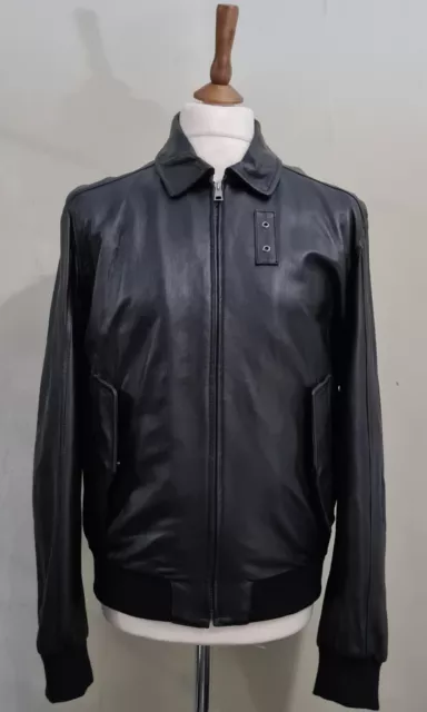 Latini Finest Blouson Leather Jacket Black Size Medium