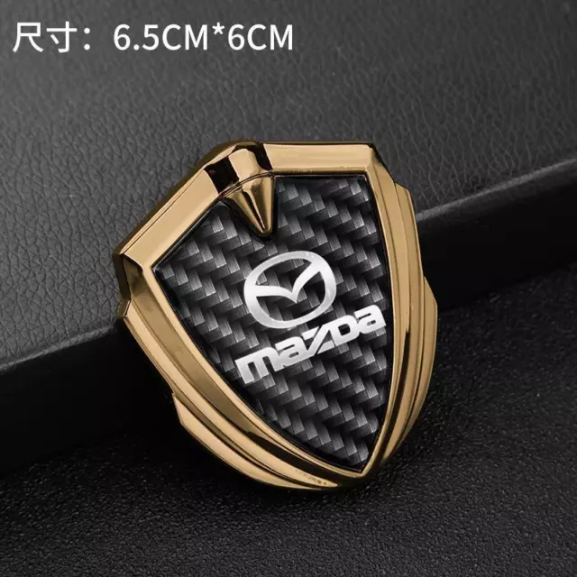 3D Metal Car Body Front Rear Trunk Side Fender Badge Logo Emblem For Mazda Gold