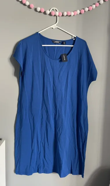 Lands End Shirt Dress Womens Medium M NWT new Blue Knit Tee