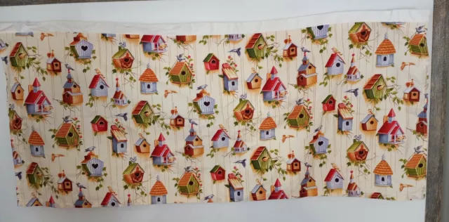 Handsewn 1" Rod Opening Unique Country Bird House Lined Valance Curtain 42"x17"