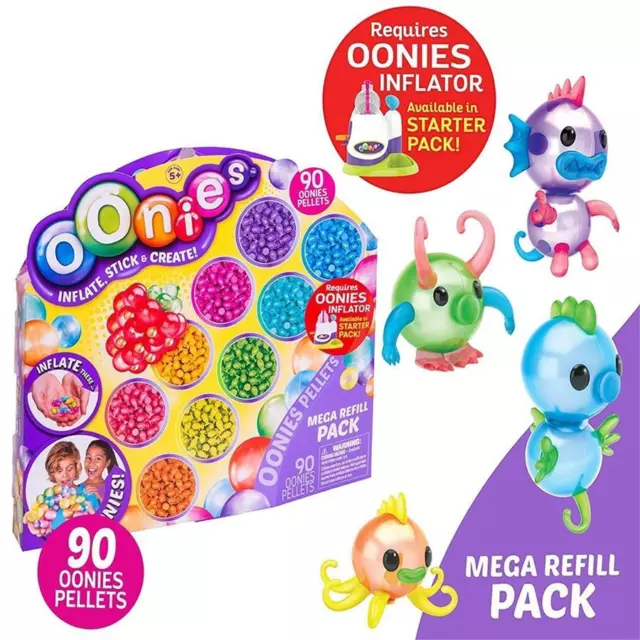 Oonies Mega Refill Pack Multi-Color Inflate Stick Create 90 PCS Random Color UK