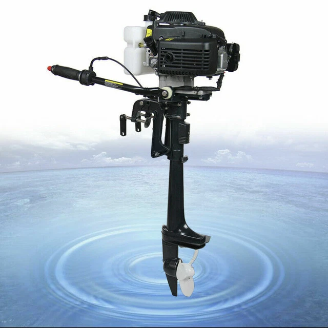 HANGKA  4 CV 4 Temps 2800W Moteur Hors-bord Moteur de Bateau Marin Robuste 52CC