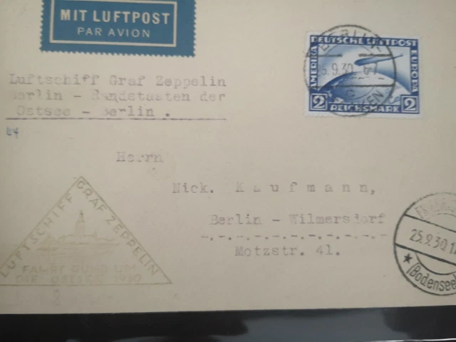 Zeppelinpost  echt gelaufen