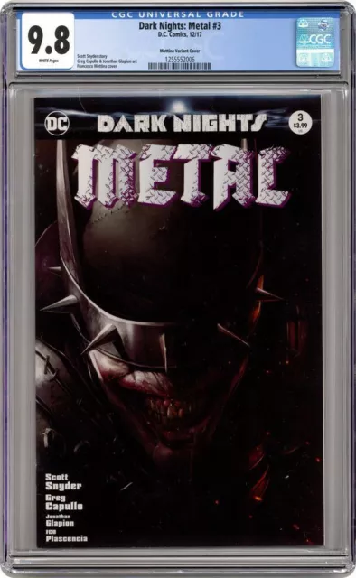 Dark Nights Metal #3 DC 2017 CGC 9.8 Mattina Variant Cover Top Grade Ltd Ed 3k