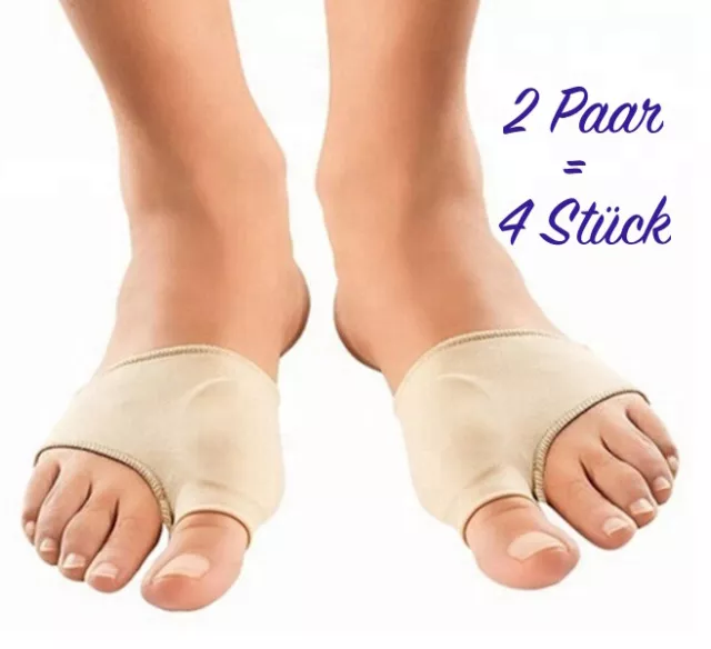 4  Silikon Bandagen, bei Hallux Valgus, Hammerzeh, Gel Bandage, Fußbandage