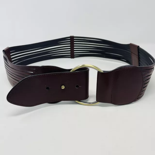 The Limited Womens Size Medium Synthetic Material Faux Vegan Leather Belt Brown