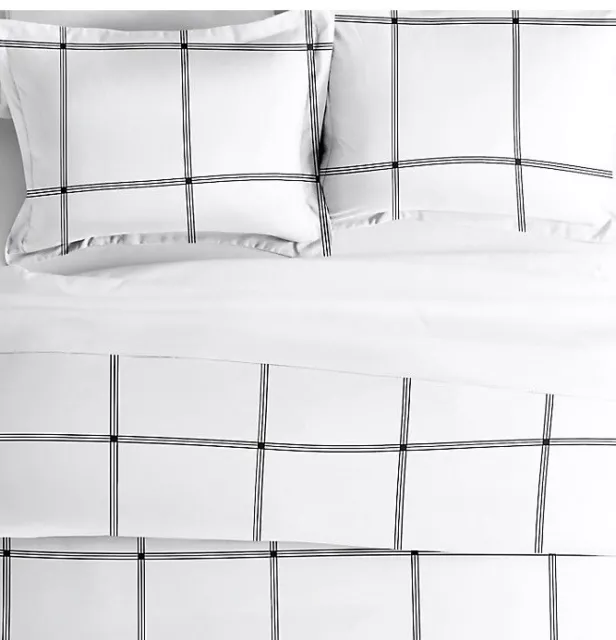 Home Collection Grid Pattern Duvet Cover 3 Pc Set Full/Queen Black/White 96 X 96