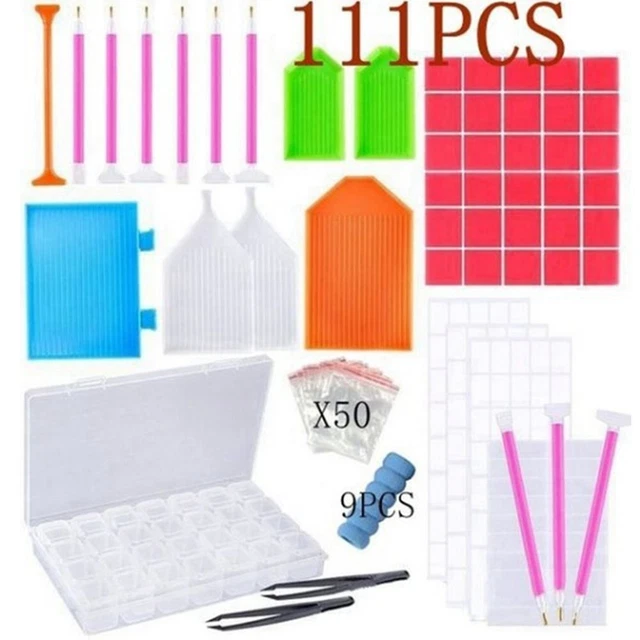 Diamantbild Werkzeuge Set mit Gitter Aufbewahrung Klebstift und Pinzette