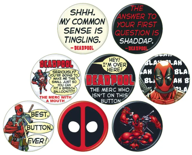 Marvels Deadpool Comic Art Metal Button Group of 10 Ata-Boy YOU CHOOSE BUTTON