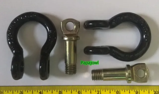 Lot of (4) 1/2" Clevis Shackle D-Ring With Screw Pin 3 1/4 Ton WLL Lifting Farm