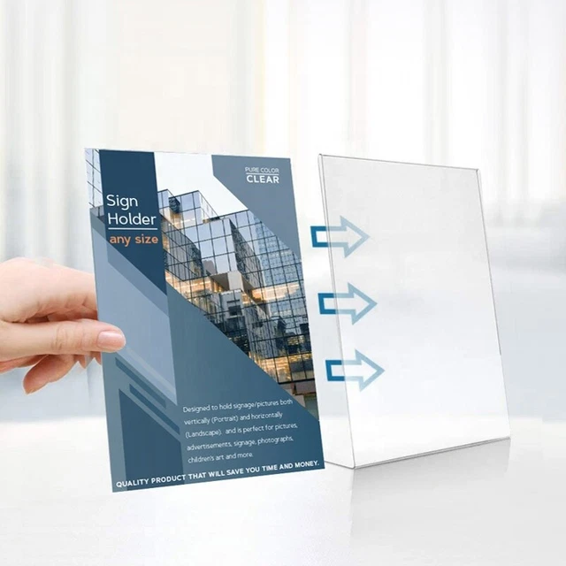 ACRYLIC POSTER MENU Holder Perspex Leaflet Display Stands A3 A4 A5 A6 £