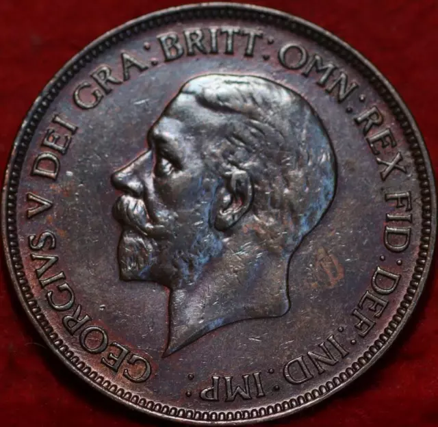 Uncirculated 1929 Great Britain One Penny Foreign Coin