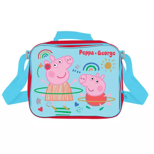 Sacchetto pranzo isolato bambini Peppa Pig e George Pig - GRATIS P & P