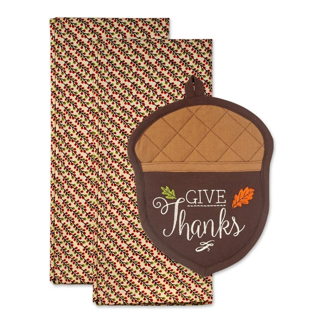 DII Fall Potholder Gift Set: Pumpkin Patch Kitchen Linens