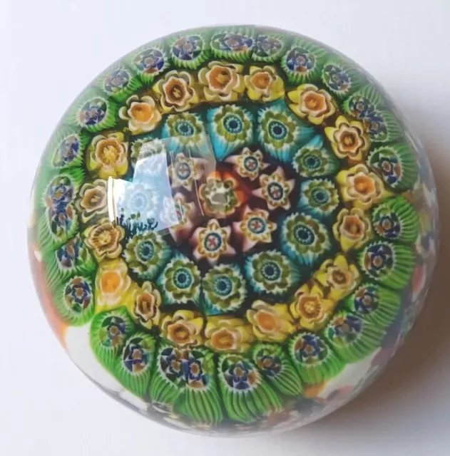 Großes Murano Millefiori Paperweight, 9 cm x 7 cm, vintage 3