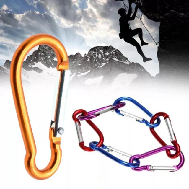 10pcs  Aluminum Carabiner Spring Snap Clip Buckle Portable Gourd Keychain Hooks