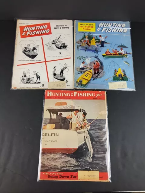 VINTAGE HUNTING & Fishing Magazine 1947 1953 Lot of 3 Used Collectible Ads  $11.01 - PicClick