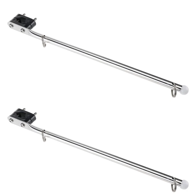 2Pack Rail Mount Flag Pole Staff Stainless Steel Marine Boat Flagpole Holder