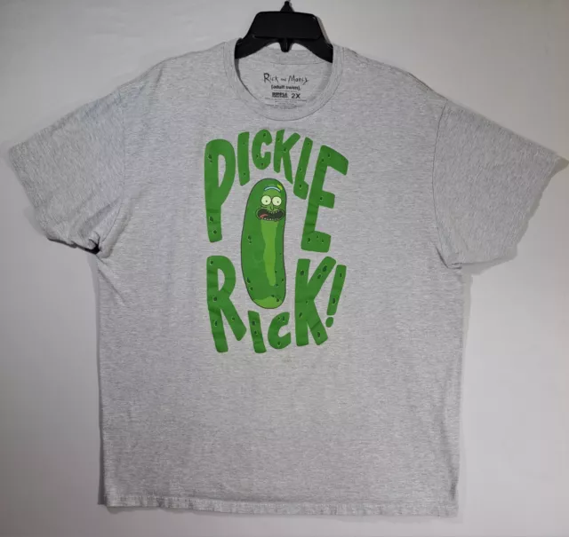 Rick And Morty Pickle Rick T-Shirt Men’s Size 2XL Gray Adult Swim