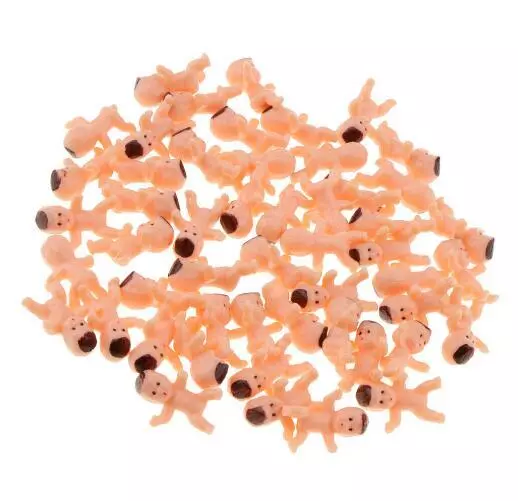 50x Mini Plastic Newborn Babies for Baby Shower Game Party Decorations Baby Toys