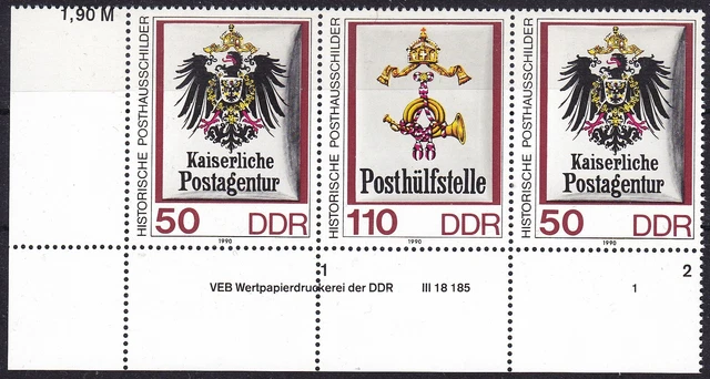 Briefmarken DDR Mi Nr. 3306-09  Posthausschilder Druckvermerk WPD1  **