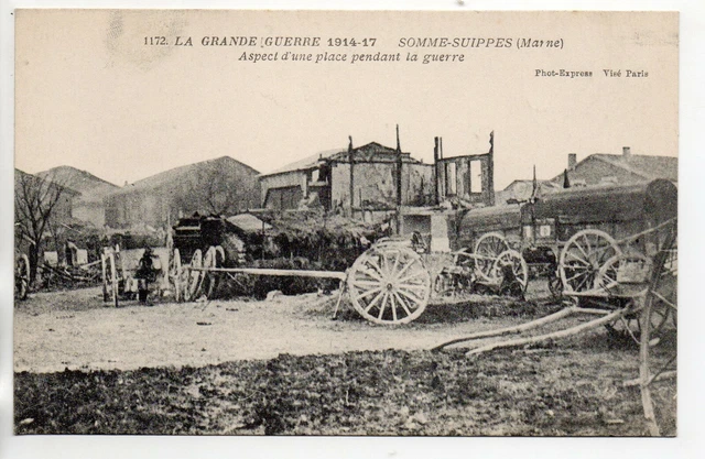 SOMME SUIPPES - Marne - CPA 51 - place - attelages