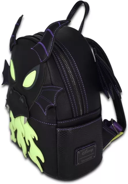 Loungefly Disney Sleeping Beauty Maleficent Dragon Cosplay Gitd Mini Backpack 2