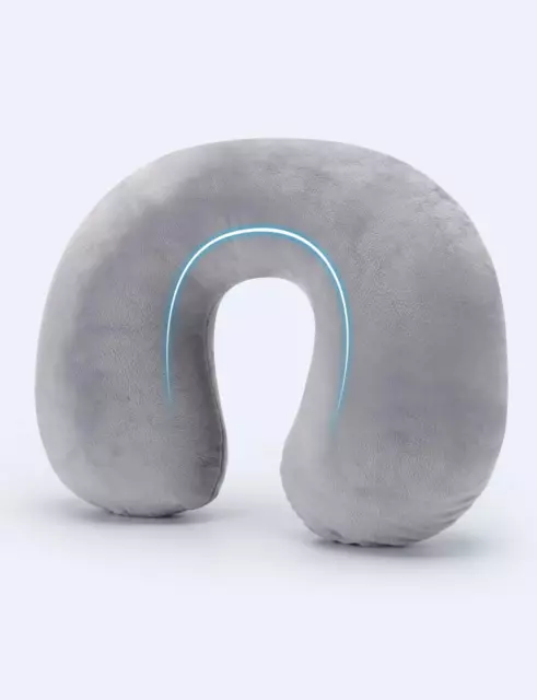 Inflatable Travel Pillow Neck Pillow Soft Velvet Washable Pillowcase U Shaped Na