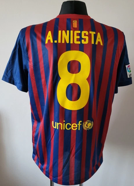 Maglia Nike da calcio Barcellona 2011 - 2012 Home #8 A. Iniesta taglia...