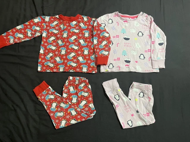 Pacchetto pigiami natalizi per ragazze età 3-4 anni