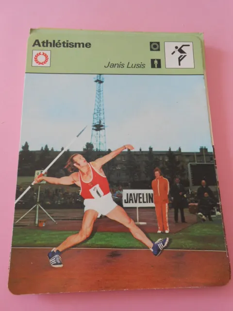Athlétisme Janis Lusis né à Jelgava en Lettonie Fiche Card 1977