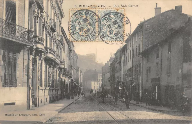 Cpa 42 Bank Of Gier Rue Sadi Carnot