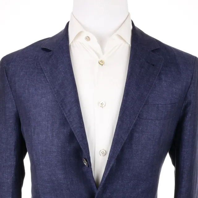 NEW $3,495 Brunello Cucinelli Linen/Wool/Silk Aegean Blue Men's Blazer US 38R