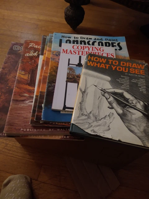 Lote de 11 libros de arte de Walter T. Foster + 2 otros libros de arte