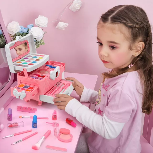 Heaning Kinder Make-up Kit Mädchen Spielzeug Make-up Set für Kind kleine waschbare Prinzessin 2