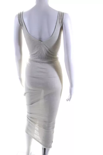 Majestic Filatures Womens Sleeveless Linen V Neck Maxi Tank Dress Beige Size 4 3