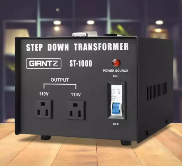 Giantz 1000W 240V TO 110V Step Down Stepdown Transformer Voltage Converter AU-US