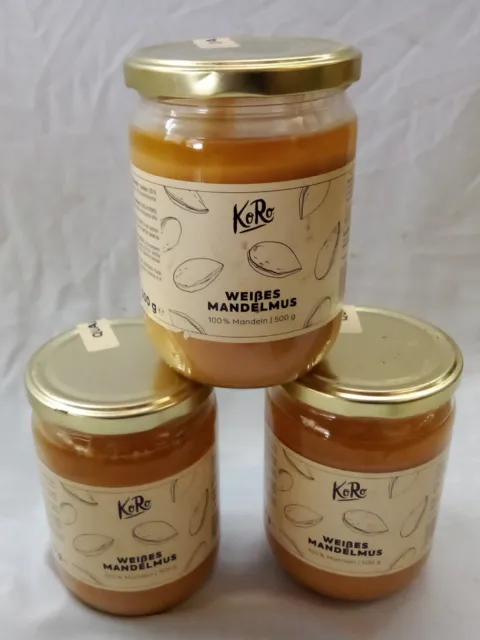 Lot de 3 pots de 500gr de Purée d'amandes blanches de marque "KORO"