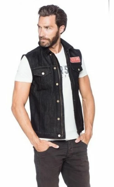 Gilet jeans nero uomo cheap